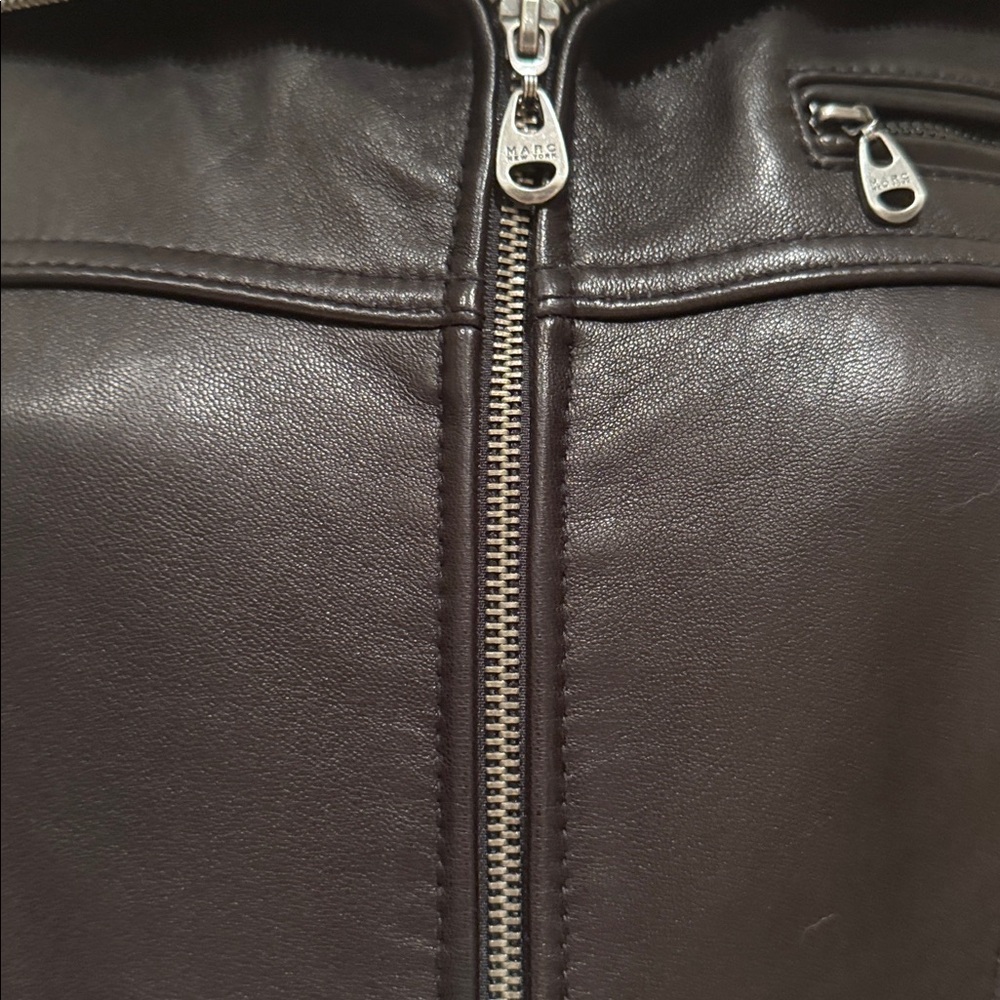 ANDREW MARC NEW YORK BLACK LAMB LEATHER JACKET SIZE M - Picture 3 of 14
